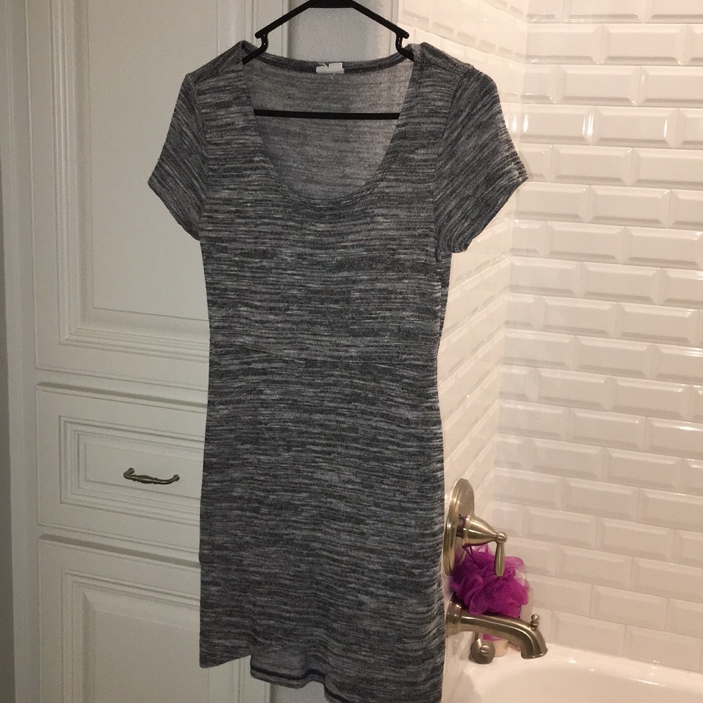 Long grey t-shirt dress